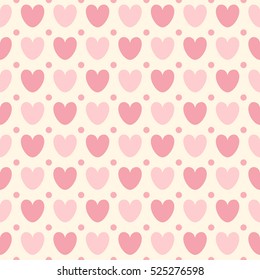 Cute seamless vector pattern with hearts. Can be used for wallpaper, pattern fills, web page background, fabric, surface textures, gifts, wrapping paper. scrapbooking.