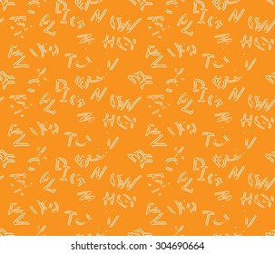 Cute seamless vector pattern with messed up handwritten letters. Eps10 file