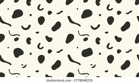 Cute seamless vector pattern. Minimalist pebble shapes background. Hand drawn organic elements for nursery decor.