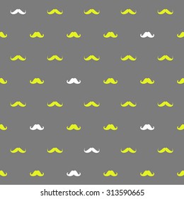 Cute seamless vector pattern with a mustache