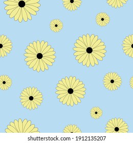 Cute seamless vector pattern with small flowers.