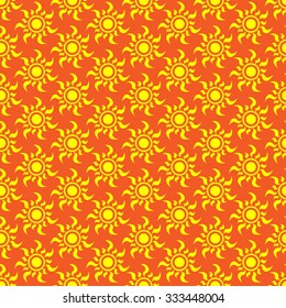 Cute seamless vector pattern of sun. Doodle hand drawn style . Bright and beautiful  retro seamless pattern. Retro Patterns Set
