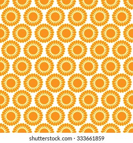 Cute seamless vector pattern of sun. Doodle hand drawn style . Bright and beautiful retro seamless pattern. Retro Patterns Set