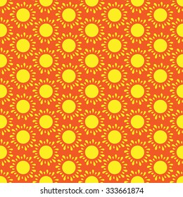 Cute seamless vector pattern of sun. Doodle hand drawn style . Bright and beautiful retro seamless pattern. Retro Patterns Set