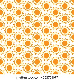 Cute seamless vector pattern of sun. Doodle hand drawn style . Bright and beautiful retro seamless pattern. Retro Patterns Set