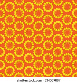 Cute seamless vector pattern of sun. Doodle hand drawn style . Bright and beautiful retro seamless pattern. Retro Patterns Set