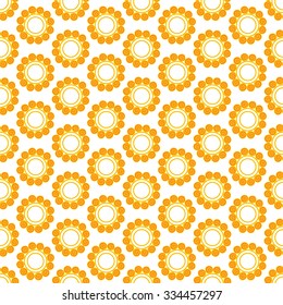 Cute seamless vector pattern of sun. Doodle hand drawn style . Bright and beautiful retro seamless pattern. Retro Patterns Set
