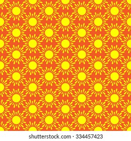 Cute seamless vector pattern of sun. Doodle hand drawn style . Bright and beautiful retro seamless pattern. Retro Patterns Set