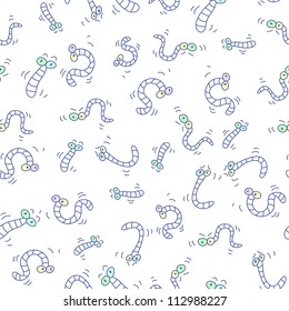 cute seamless wallpaper with worms