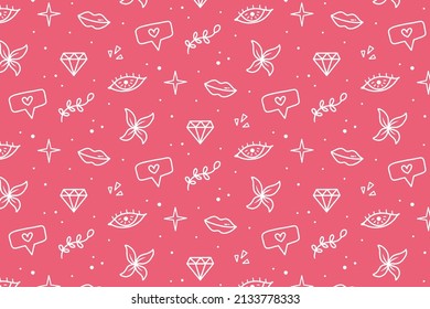 Cute seamless women pattern background