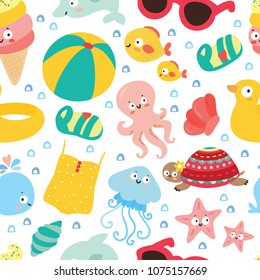 Cute seamlless pattern with sea icon