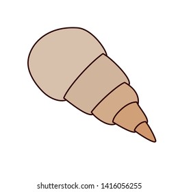 cute seashell on the sea in white background