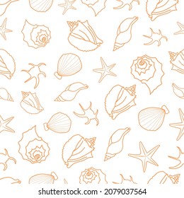 cute seashell pattern with no background