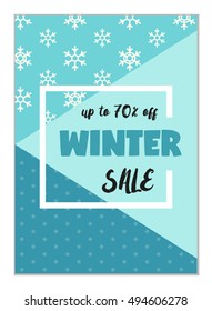 Cute seasonal sale flyer template with lettering in traditional colors. Poster, card, label, banner design set. Vector illustration EPS10