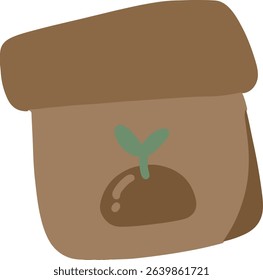 A cute seedling growing in a plant pot.