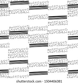 Patrón sin semblante lindo con formas abstractas en blanco y negro. Perfecto para tela infantil, textil, tapicería de vivero.