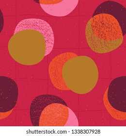 Cute semless pattern with hand drawn spots. Polka dot background in scandinavian style. Retro vector illustration for print, design, fabric.