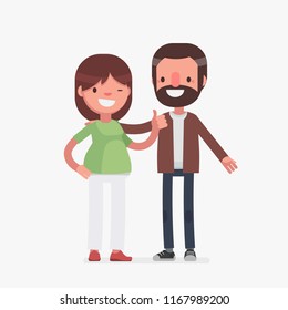 Cute senior couple vector illustration