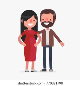Cute senior couple vector illustration