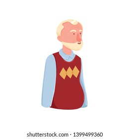Cute senior old man avatar with white beard