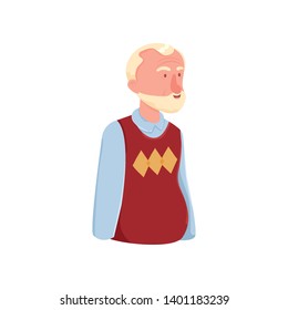 Cute senior old man avatar with white beard