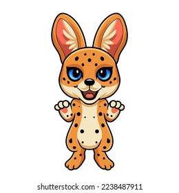 Cute serval cat cartoon standing