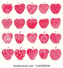 
Cute set with 20 red apples.