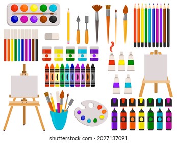 Premium Vector  Color markers. kids bright creative multicolor painting  tools, artistic open and close marker pens various color palette arranged  in line. school supplies, office highlighters realistic vector set