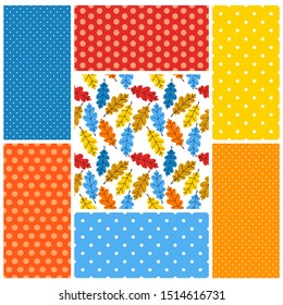 Cute set of Autumn seamless patterns background