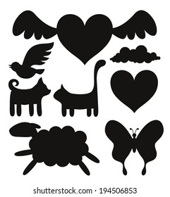 Cute Set - background Simple illustration great for greeting card - vector eps10
