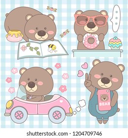 cute set bear