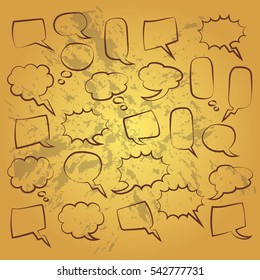 Cute set of blank bubble speech design illustration