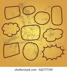 Cute set of blank bubble speech design illustration