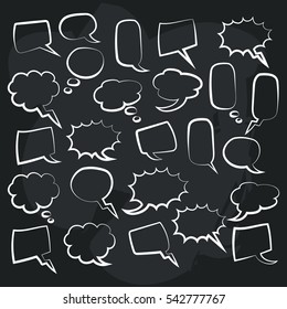 Cute set of blank bubble speech design illustration