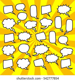 Cute set of blank bubble speech design illustration