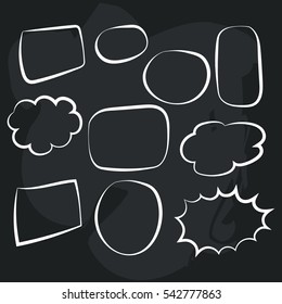 Cute set of blank bubble speech design illustration