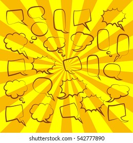 Cute set of blank bubble speech design illustration