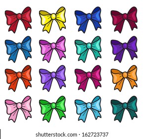 Cute set with bows. Vector illustration