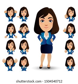 Cute Set - Set of business people with different emotion