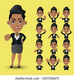 Cute Set - Set of business people with different emotion