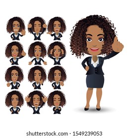 Cute Set - Set of business people with different emotion