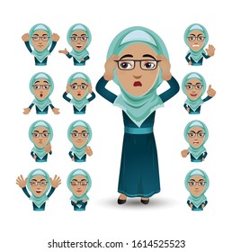 Cute Set - Set of business people with different emotion
