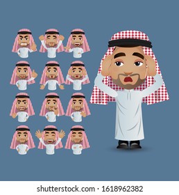 Cute Set - Set of business people with different emotion