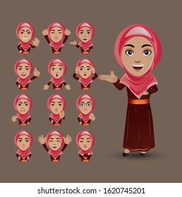 Cute Set - Set of business people with different emotion