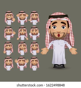 Cute Set - Set of business people with different emotion