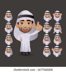 Cute Set - Set of business people with different emotion