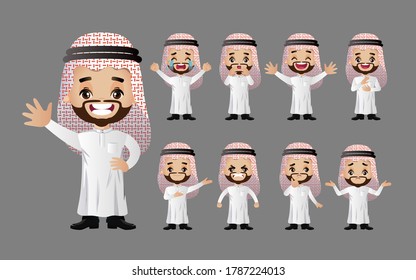Cute Set - Set of business people with different emotion