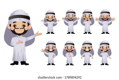 Cute Set - Set of business people with different emotion