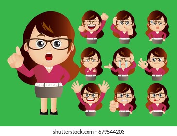 Cute Set - Set of businesspeople 