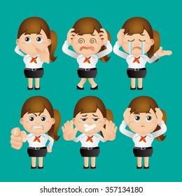 Cute Set - Set of businesswoman character